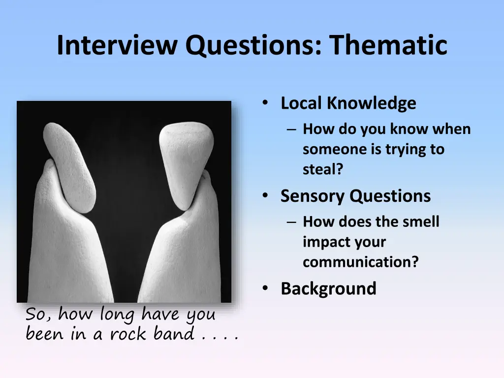 interview questions thematic 1