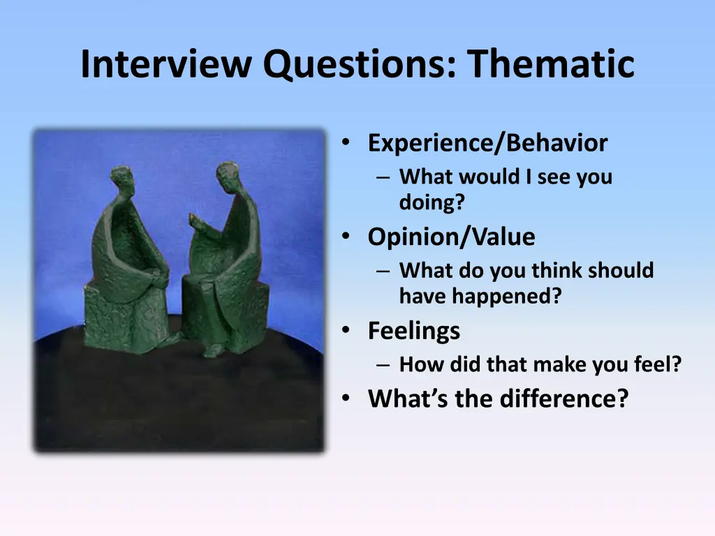 interview questions thematic