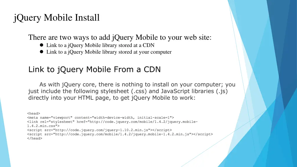 jquery mobile install