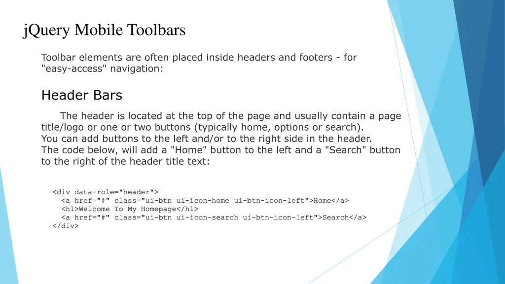 jquery mobile toolbars