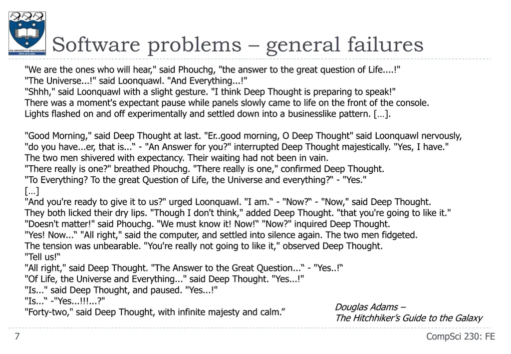 software problems general failures 1