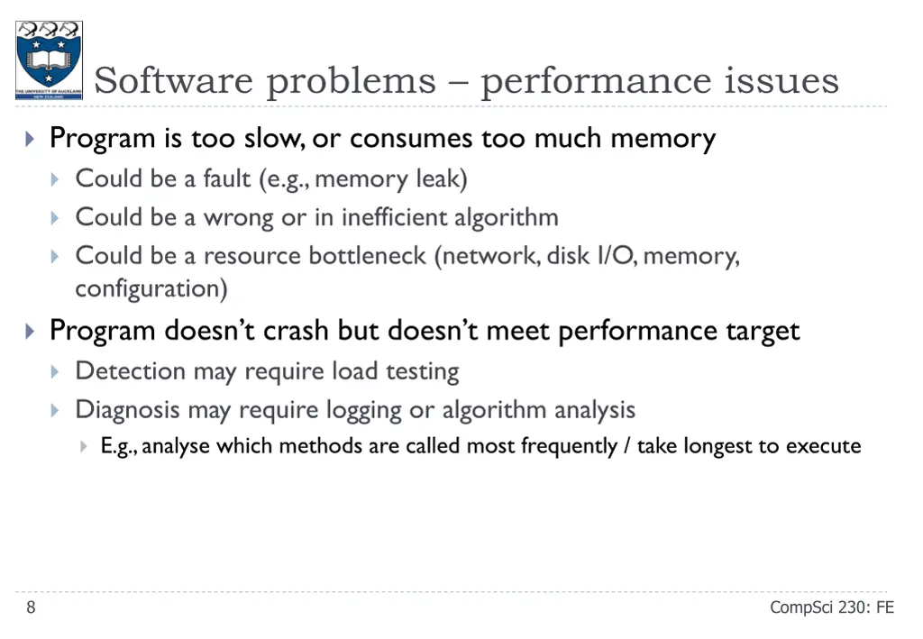 software problems performance issues