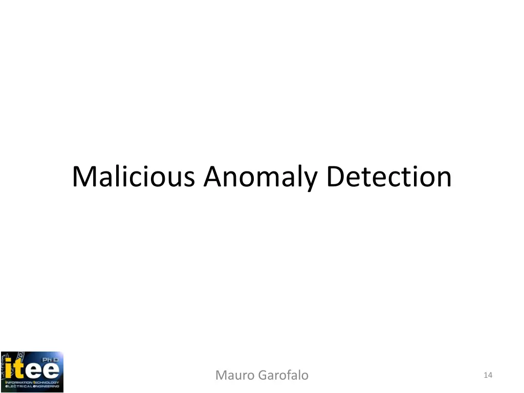 malicious anomaly detection