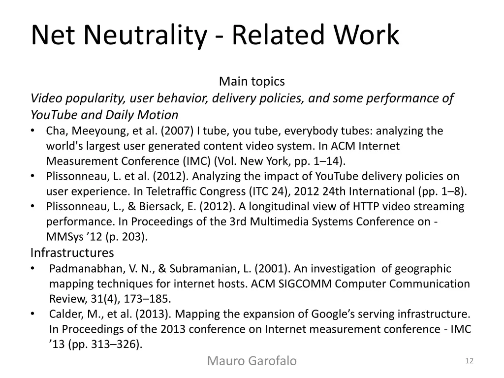 net neutrality related work
