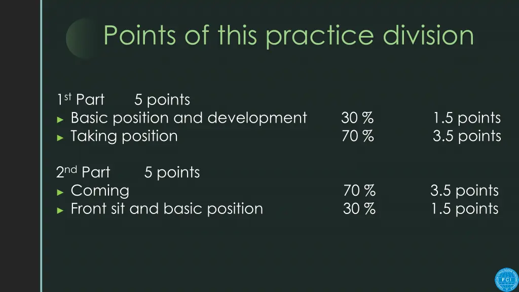 points of this practice division