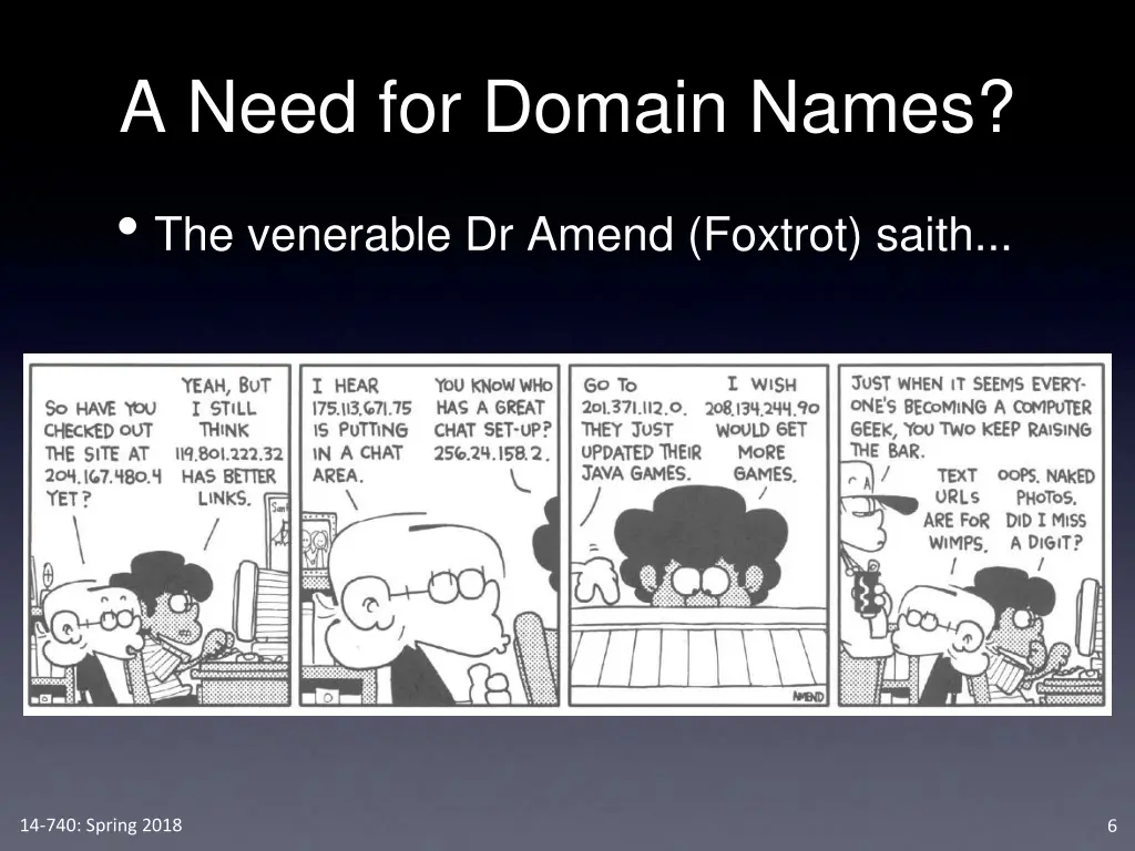 a need for domain names