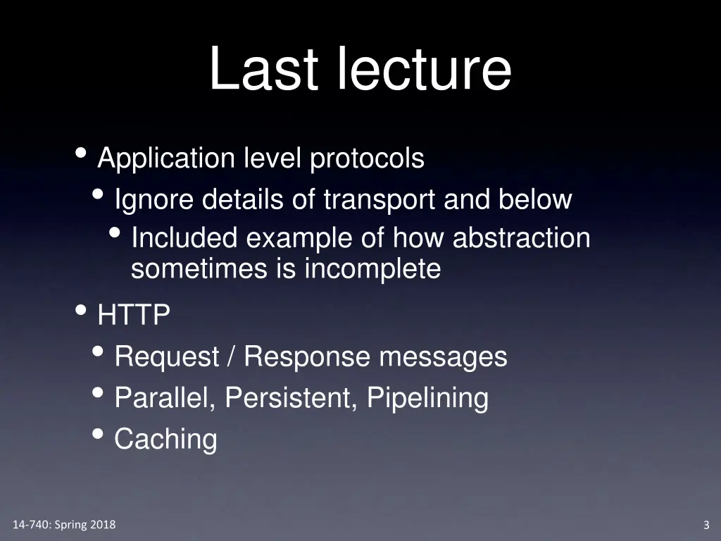 last lecture