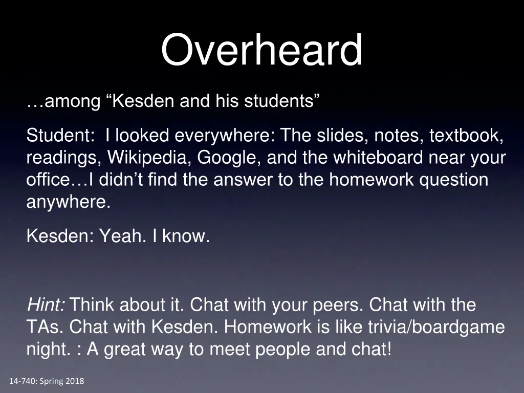 overheard