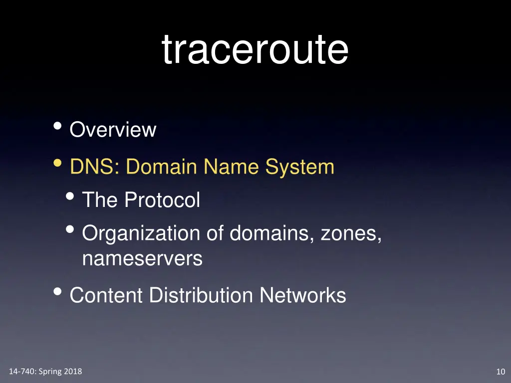 traceroute 1
