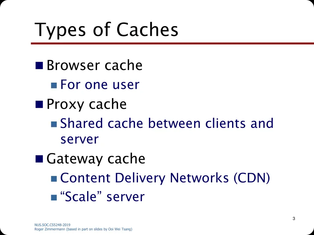 types of caches