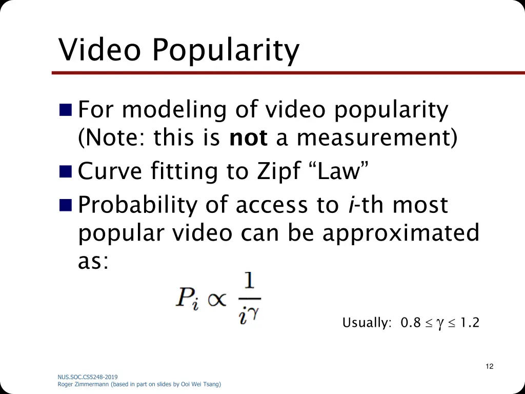 video popularity