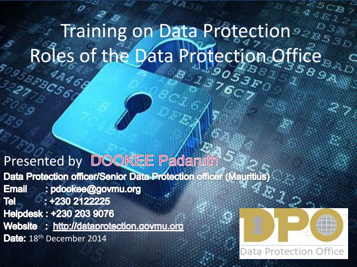 training on data protection roles of the data