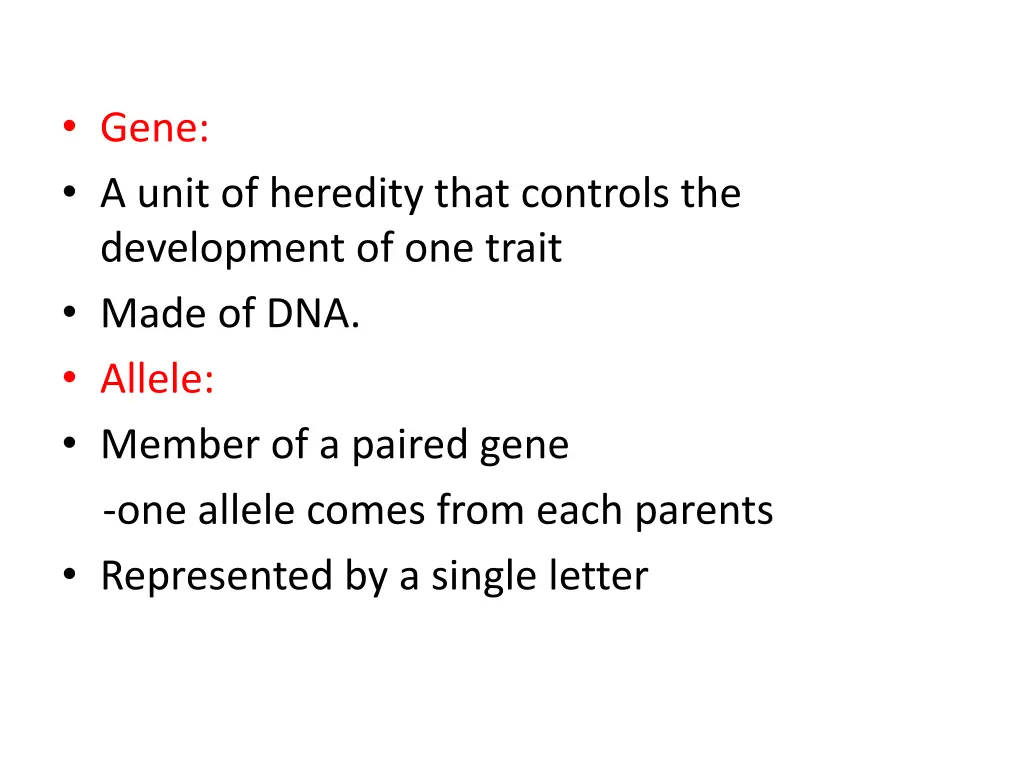gene a unit of heredity that controls