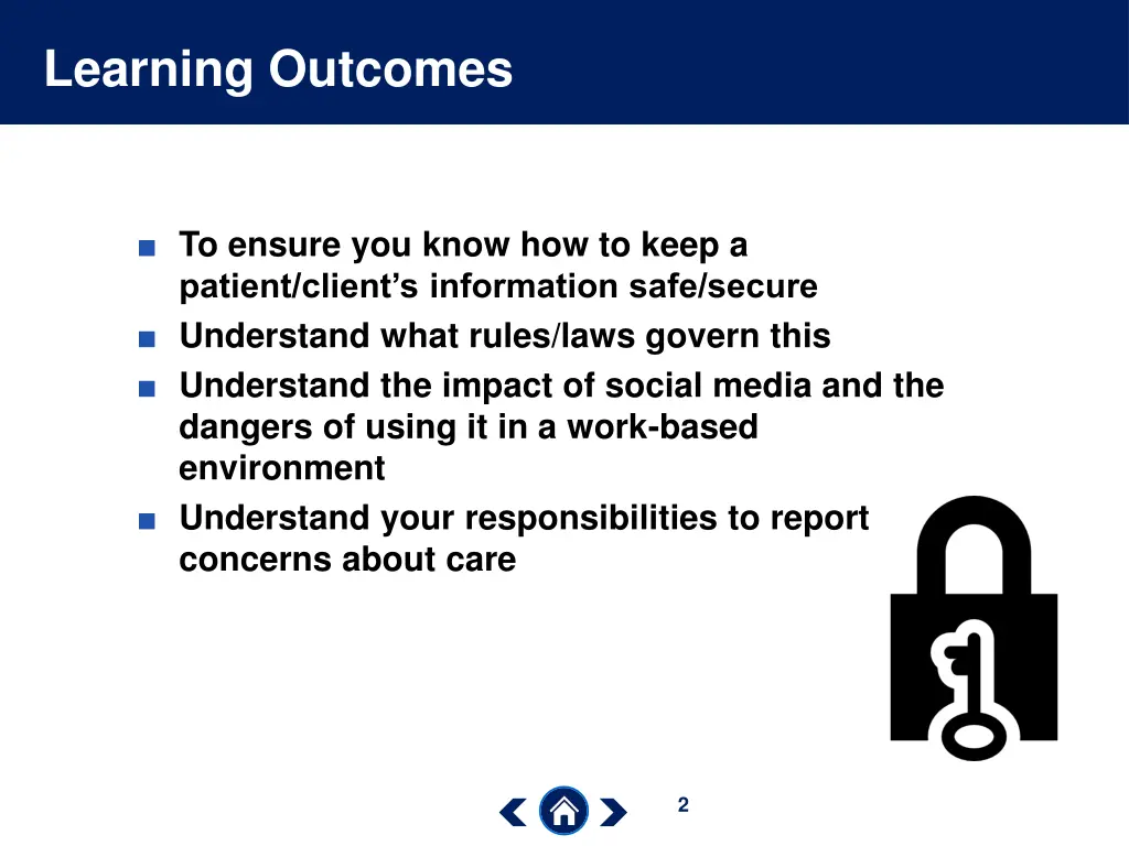 learning outcomes