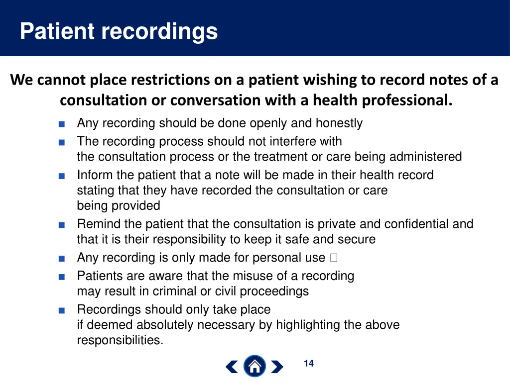 patient recordings
