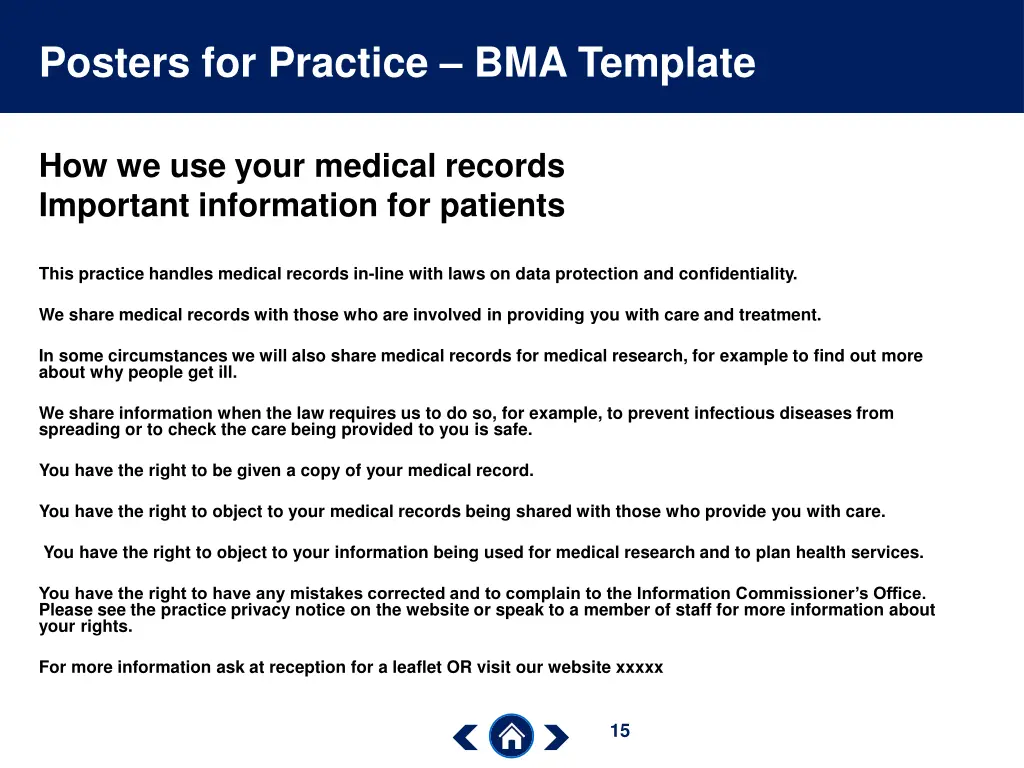 posters for practice bma template