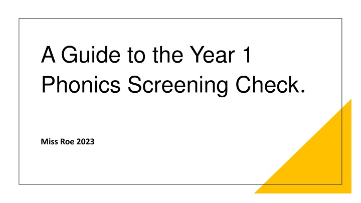 a guide to the year 1 phonics screening check