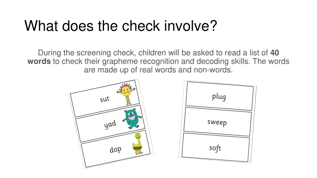 what does the check involve