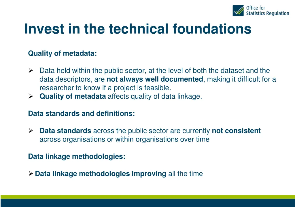 invest in the technical foundations