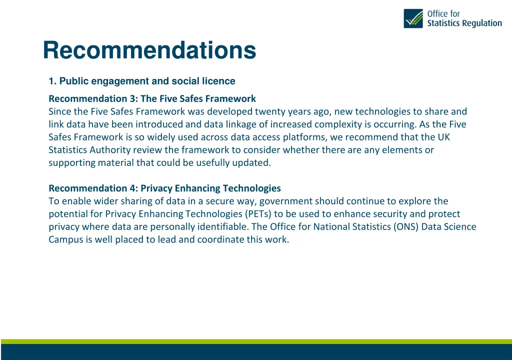 recommendations 1