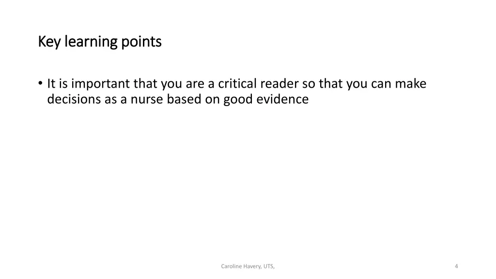 key learning points key learning points