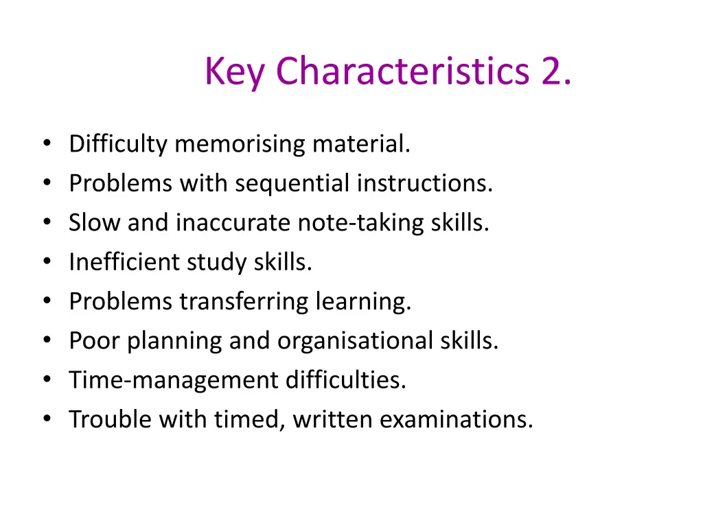 key characteristics 2
