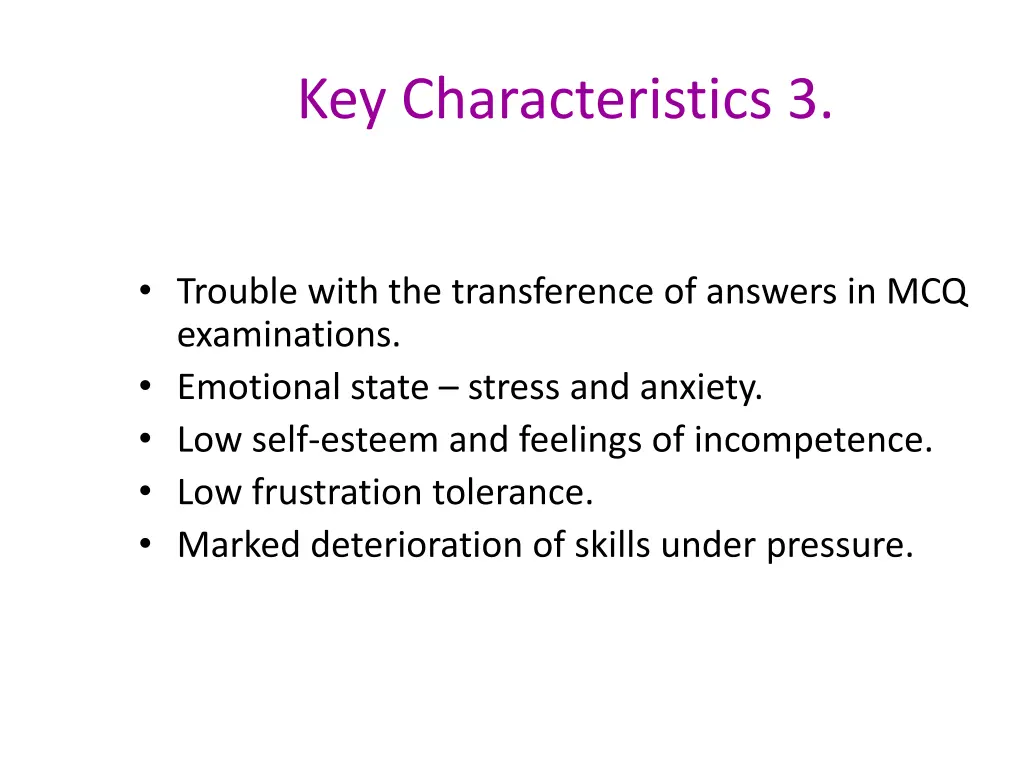 key characteristics 3