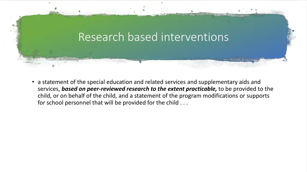 research based interventions