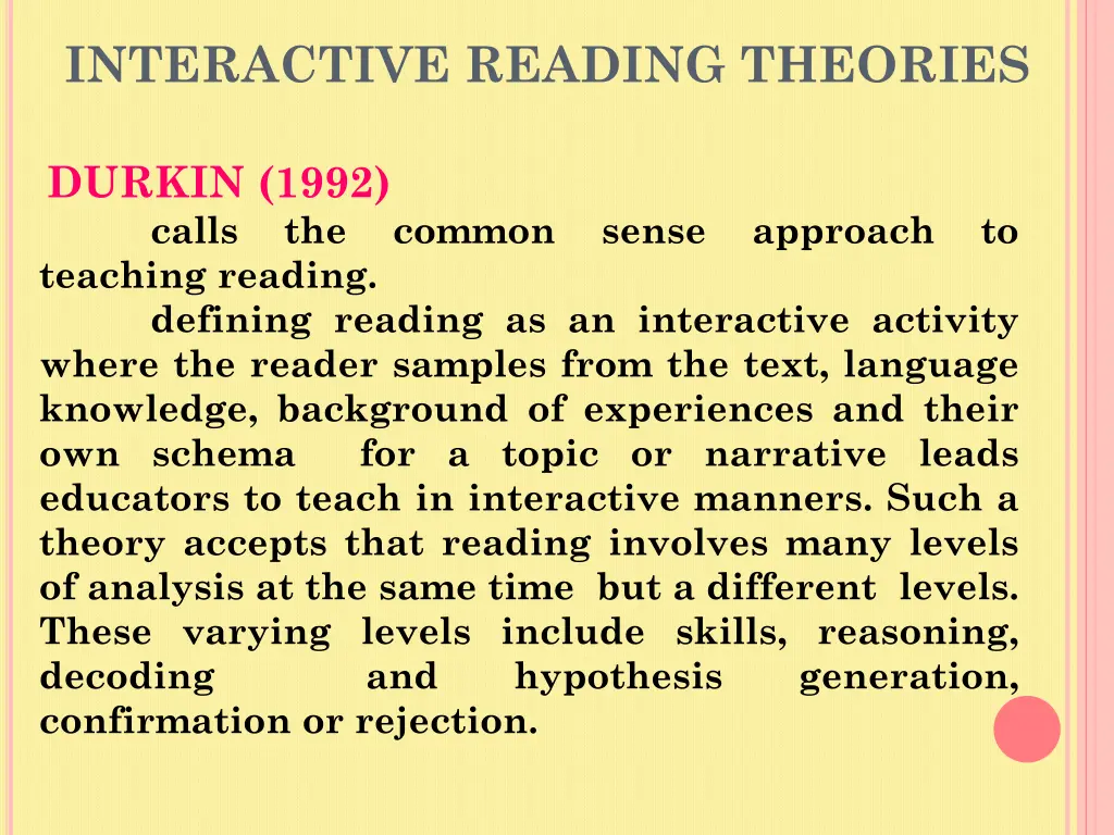 interactive reading theories