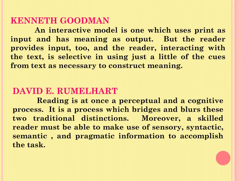 kenneth goodman an interactive model is one which