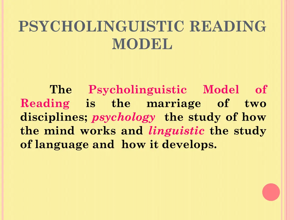psycholinguistic reading model