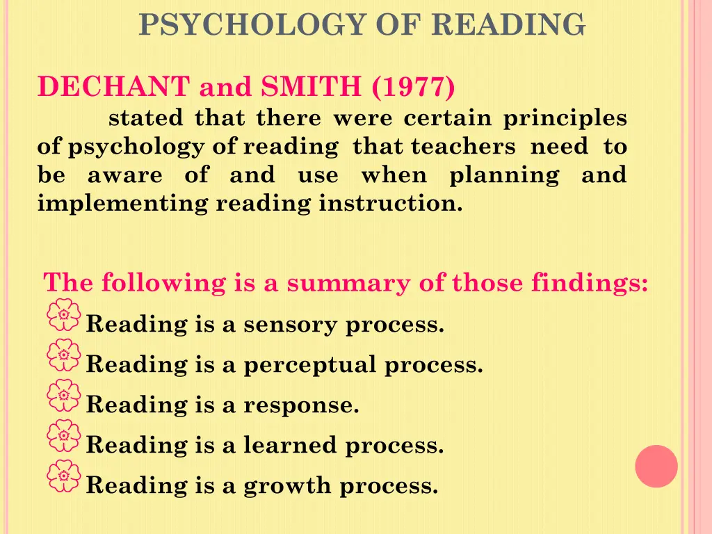 psychology of reading