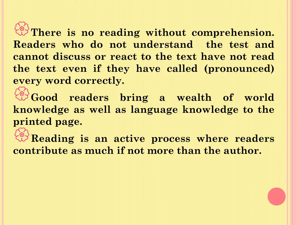 there is no reading without comprehension readers