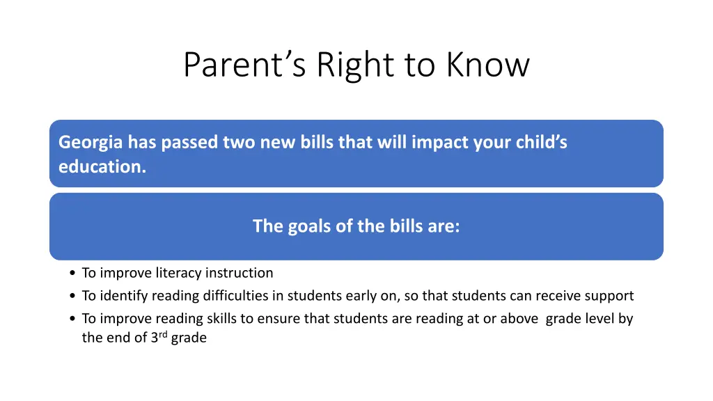 parent s right to know