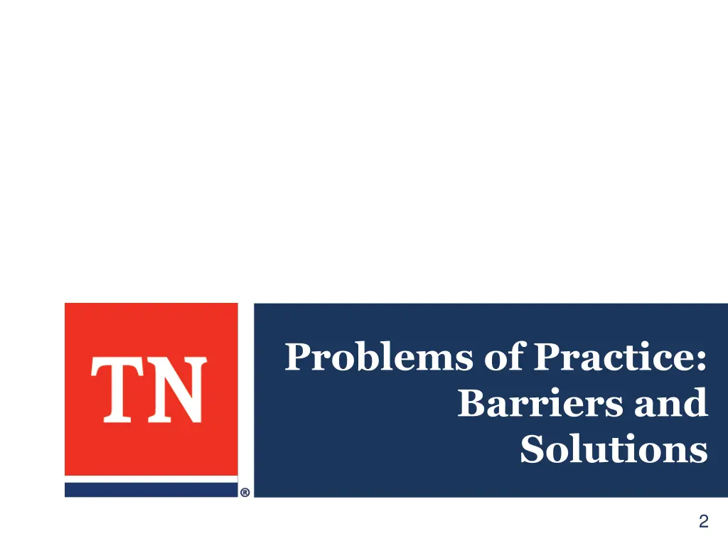 problems of practice barriers and