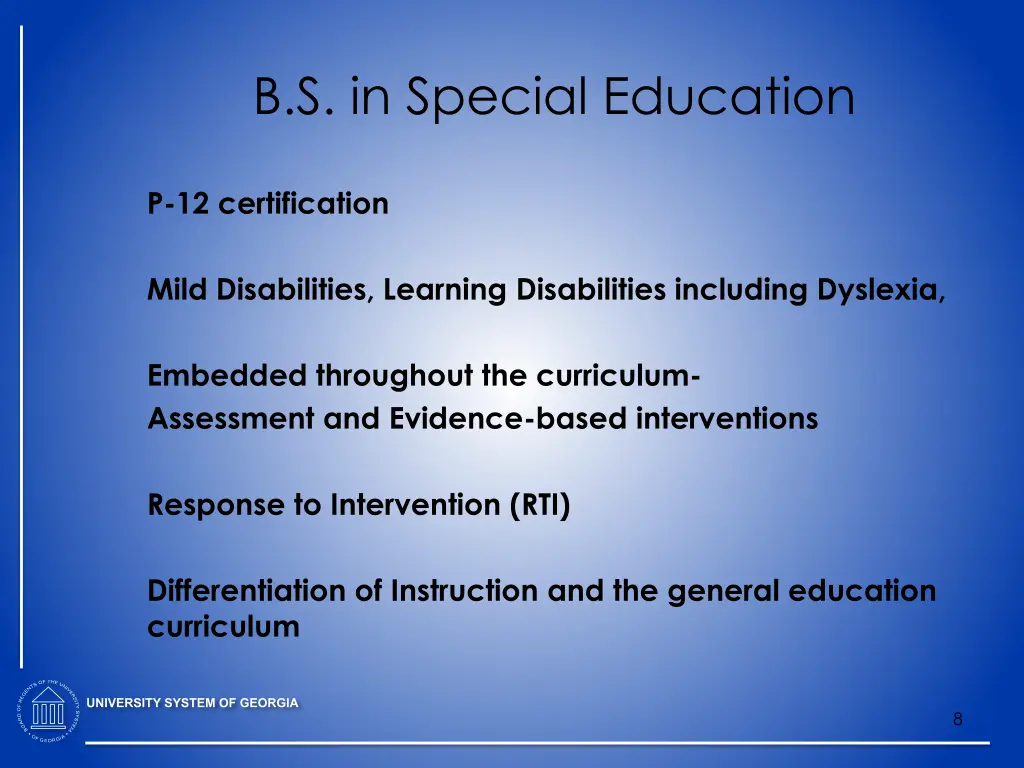 b s in special education