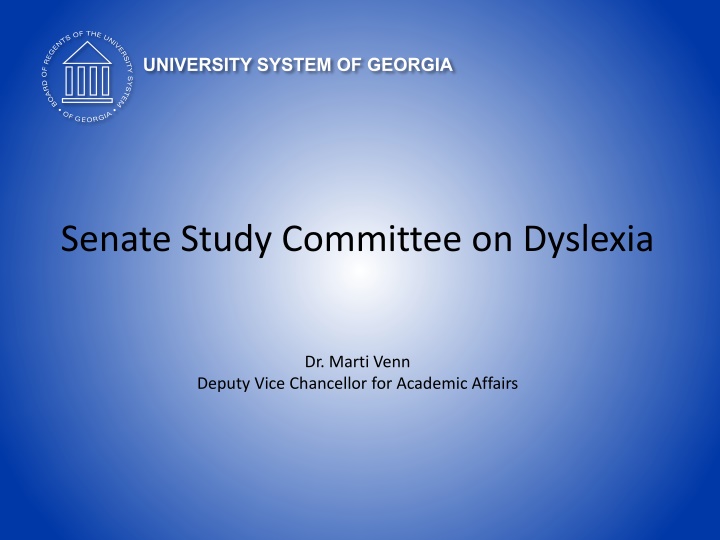 senate study committee on dyslexia