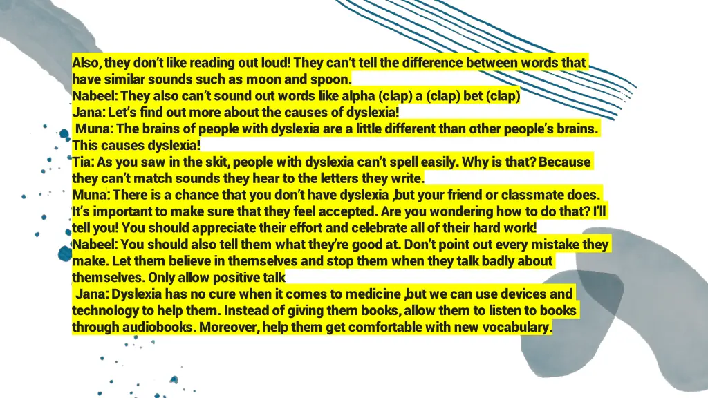 also they don t like reading out loud they