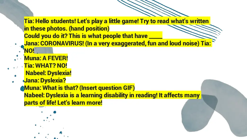 tia hello students let s play a little game