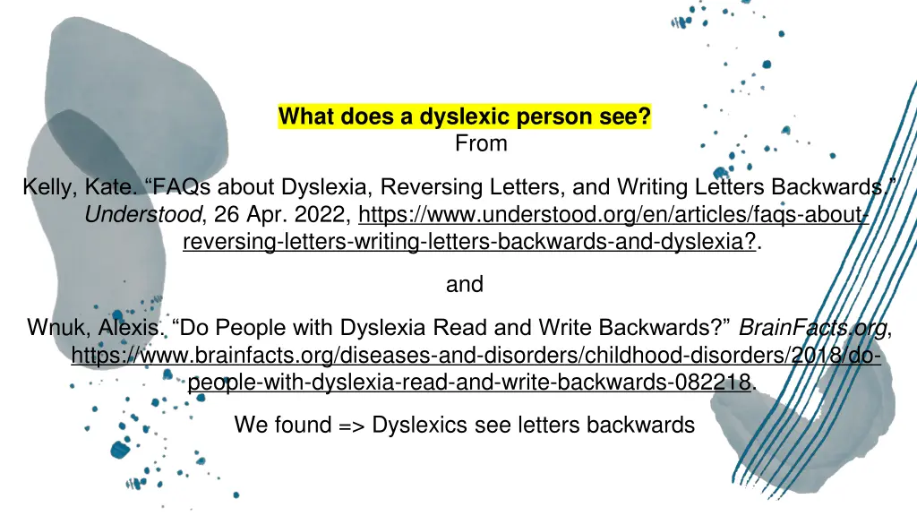 what does a dyslexic person see from