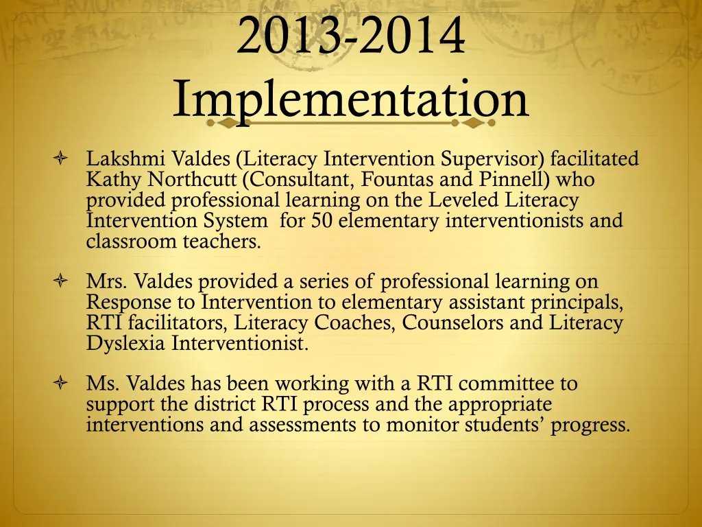 2013 2014 implementation