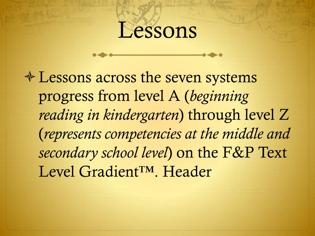 lessons
