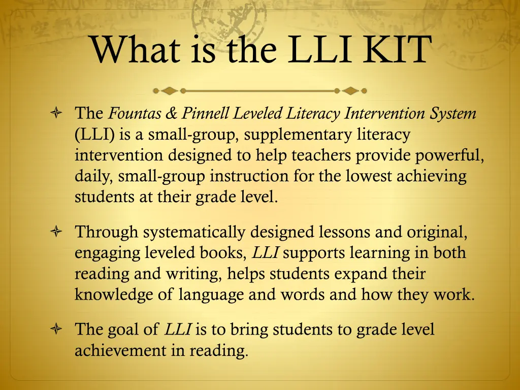 what is the lli kit