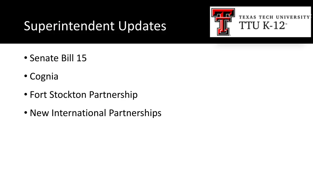 superintendent updates