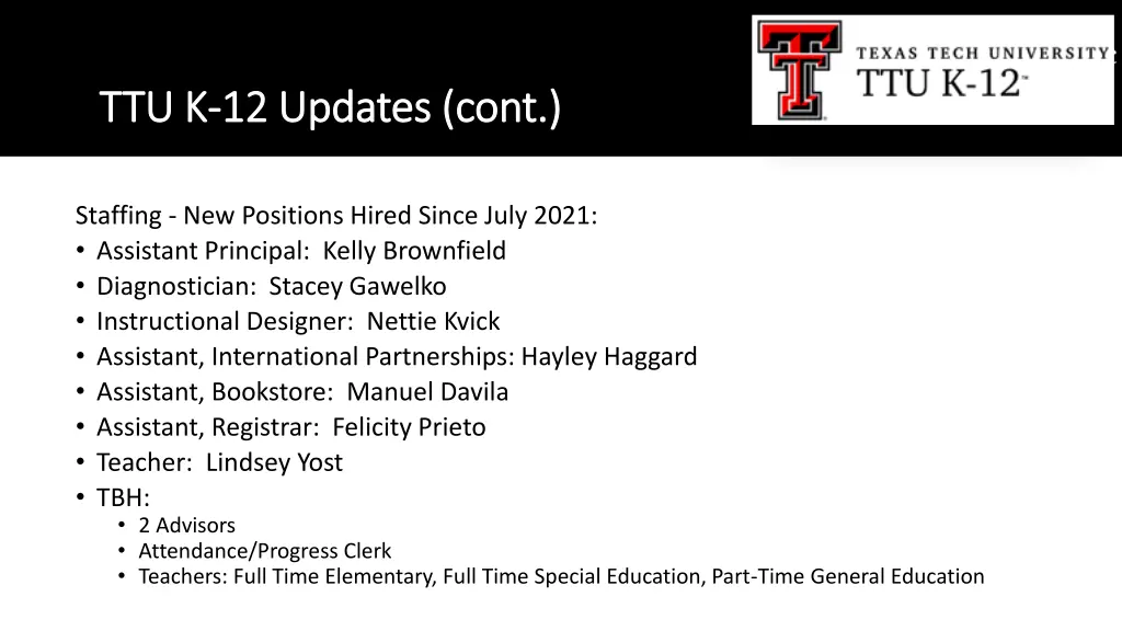 ttu k ttu k 12 updates cont 12 updates cont