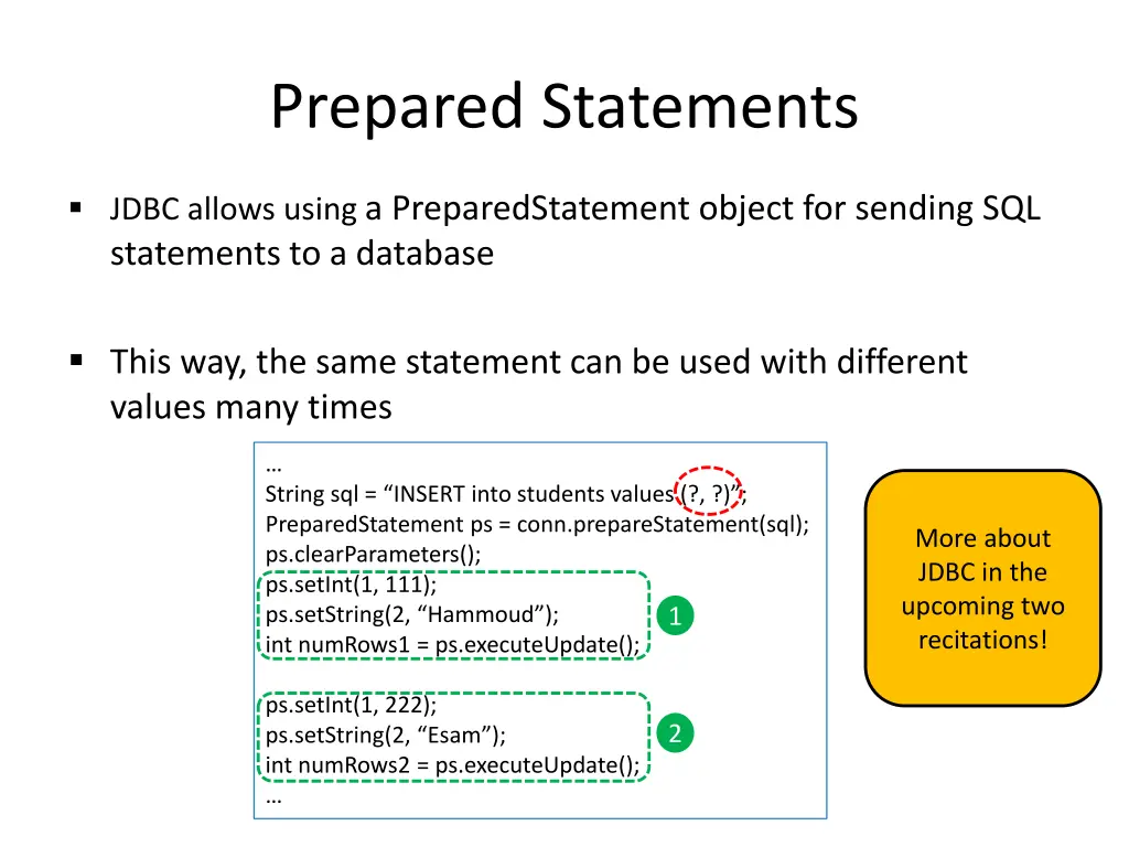 prepared statements