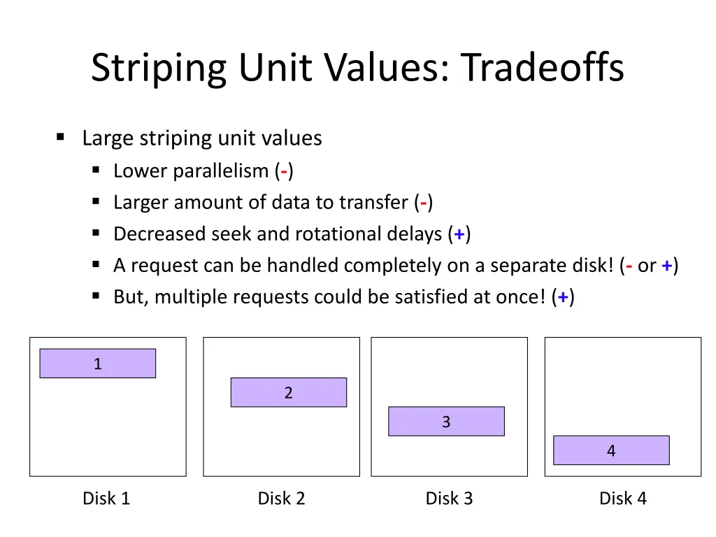 striping unit values tradeoffs 1