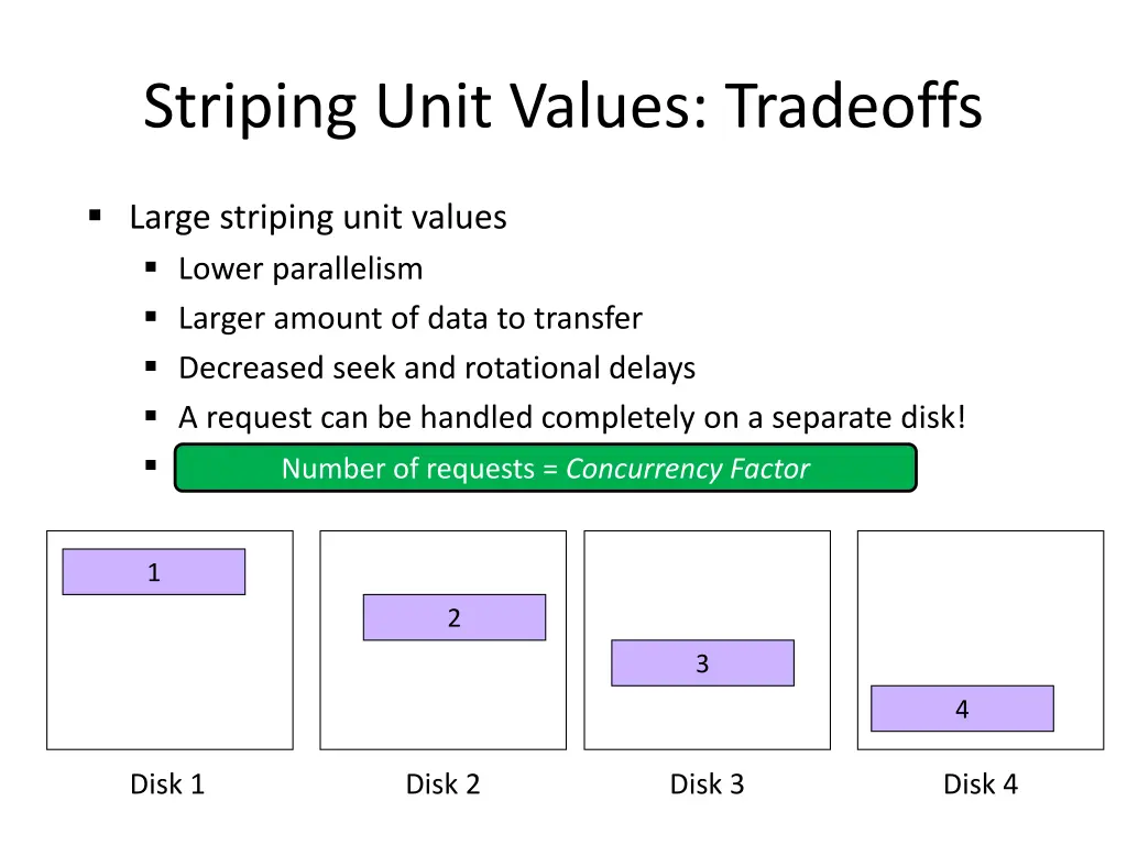 striping unit values tradeoffs 2