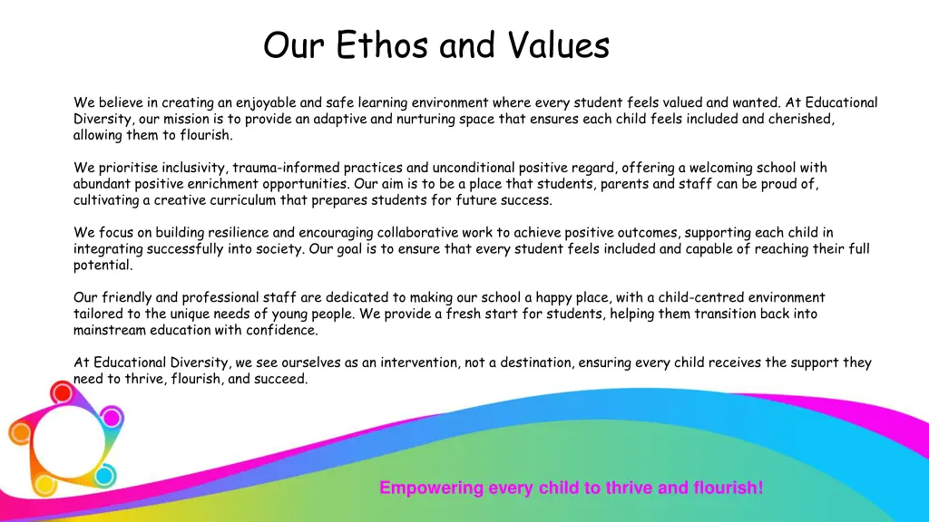our ethos and values