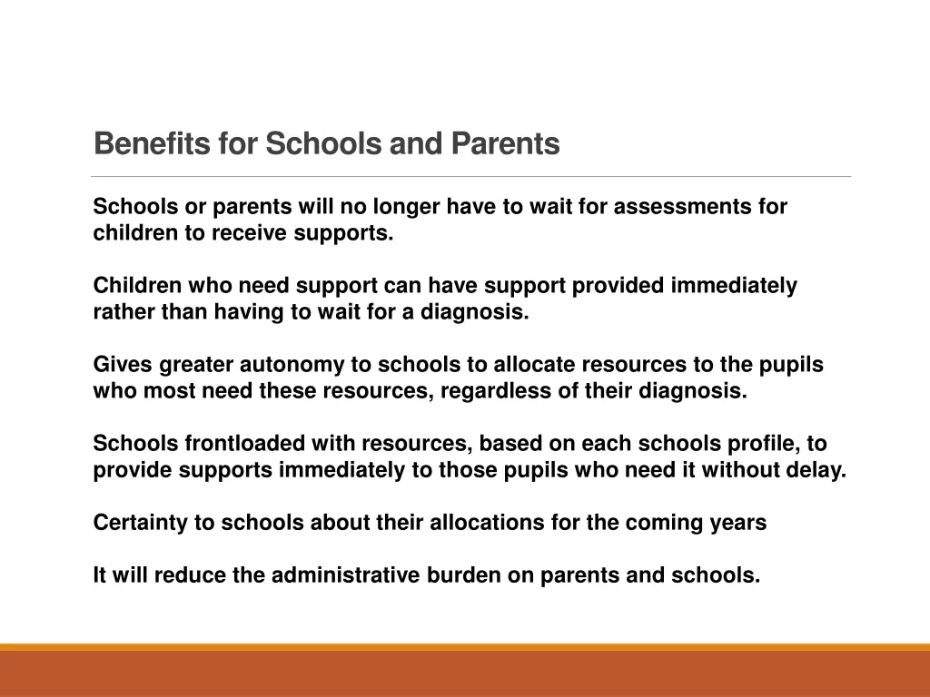 benefits for schools and parents